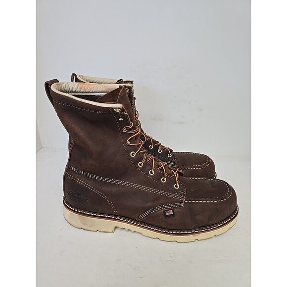 Thorogood Men's 8 " Steel Toe Work Boot (U.S.A.) 804-4378 Brown Size 14D - Picture 2 of 7